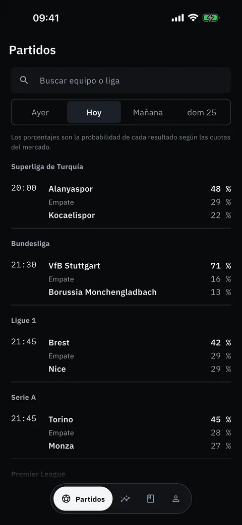Partidos de hoy
